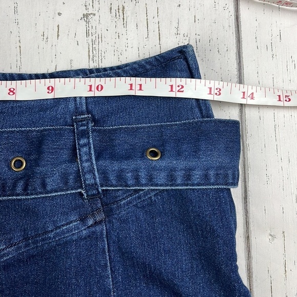 Free People Livin It Up Denim Pencil Mini Skirt Size 2 Western Festival Boho - Picture 10 of 10